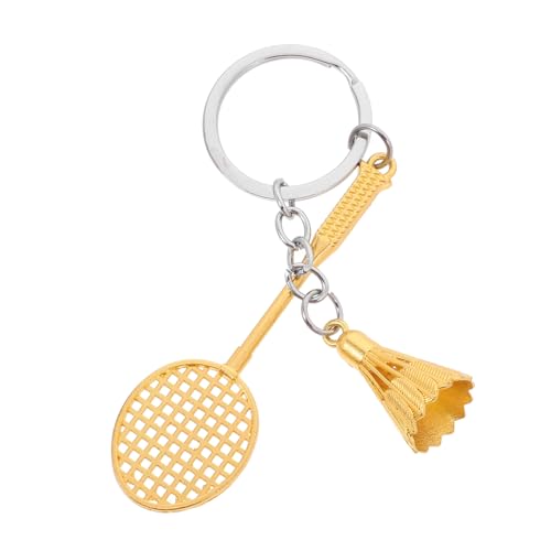 MAGICLULU Badmintonschläger-schlüsselanhänger Golf Badmintonschläger Tischtennis-ornamente Tischtennis Schlüsselanhänger Tischtennis-badmintonschläger Badminton -zubehör Golden Zinklegierung von MAGICLULU