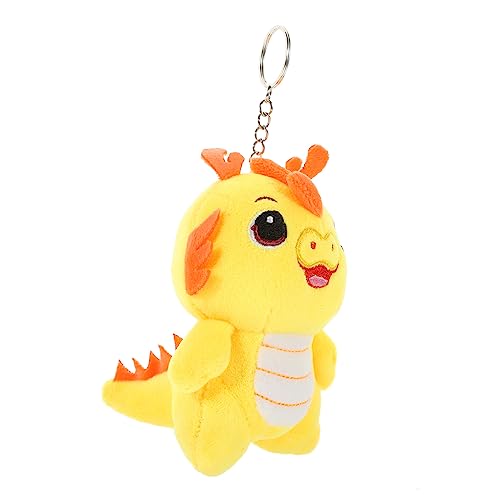 MAGICLULU Chinesische Drachenanhängerkarte Plüsch-anhänger Plüsch-drachenanhänger Drache Schlüsselanhänger Rucksack Hängender Drache Plüsch-drachen-schlüsselanhänger Yellow Baumwolle von MAGICLULU