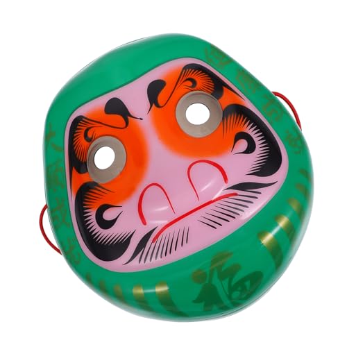 MAGICLULU Daruma-Maske Japanische Oni-Maske Monster-Hannya-Maske Cosplay-Requisite Dämon Hannya-Cosplay-Tiermasken Teufel Halloween-Party-Kostüm Grün von MAGICLULU