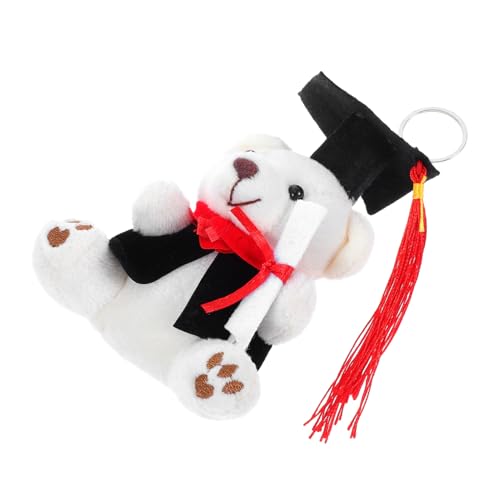 MAGICLULU Dr. Bear Keychain Schöner Bären-schlüsselanhänger Diplom-bär Absolvent Stofftier Geschmückter Bär Zum Abschluss Schlüsselanhänger Mit Bärenanhänger Abschluss Stofftiere von MAGICLULU