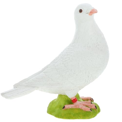 MAGICLULU Friedenstaube Ornament Vögel Gartenverzierung Miniatur-vögel-Ornament Outdoor- Figur Hase Außendekoration Krähe Taubenverzierung Möwe Taube Für Frauen Weiß Harz von MAGICLULU