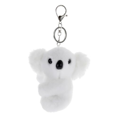 MAGICLULU Koala-puppen-schlüsselanhänger Armband Schlüsselanhänger Kawaii Schlüsselbund Schlüsseltasche Karte Beutel Handtaschen Zubehör Schlüsselanhänger Am Handgelenk Karabiner Plüsch Weiß von MAGICLULU