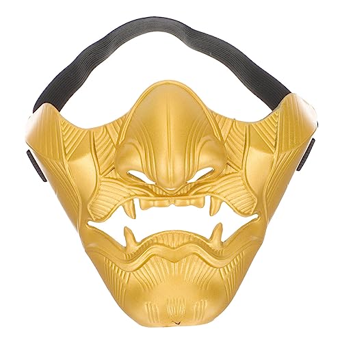 MAGICLULU Maske: Halb Japanische Maske Halb Schützender Geistercharakter Golden Für Erwachsene Halloween-Party Kostümzubehör von MAGICLULU