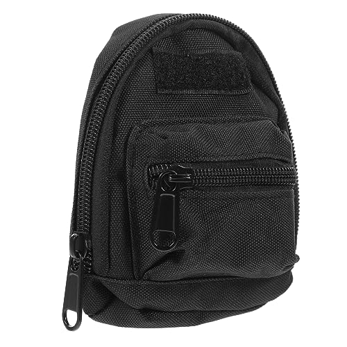 MAGICLULU Mini-Kosmetiktasche kleine Schlüsselanhänger Riementasche kleine Wechseltasche einziehbar Ohr freisprechanlage freilaufgehege Kopfhörerhalter Kleiner Geldbeutel Segeltuch Black von MAGICLULU