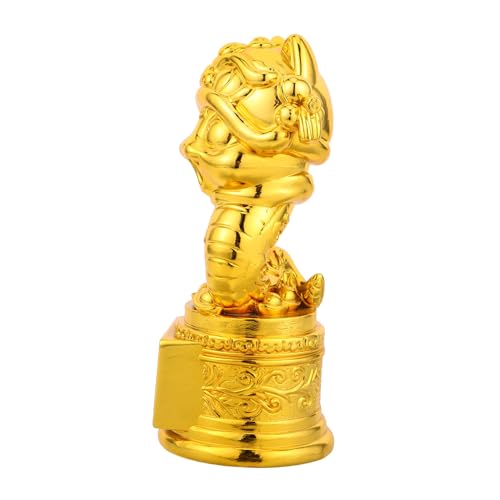 MAGICLULU Neujahrstrophäe Dekorative Schlangentrophäe Trophäe Der Preisverleihung Schlangenstatue Für Bürodekoration Schlangenstatue Fürs Büro Wettkampf-trophäe Fußball-trophäe Harz Golden von MAGICLULU