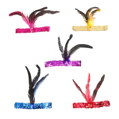 MAGICLULU Pailletten 25 Stk Pailletten-Feder-Stirnband Tolles -Stirnband Flapper-Stirnband kopfschmuck Partyzubehör Kopfbedeckungen für Tanzpartys Kleidung Schallwand Geschenk von MAGICLULU