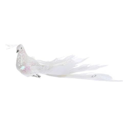 MAGICLULU Pfauendekoration Pfau Pfauenerkennungsmodell Pfau-Statue Simulation Pfauendekor Schäumt Pfauendekor Simulation Pfauenstatue Pfauenfigur Innendekoration Schaumstoff Weiß von MAGICLULU