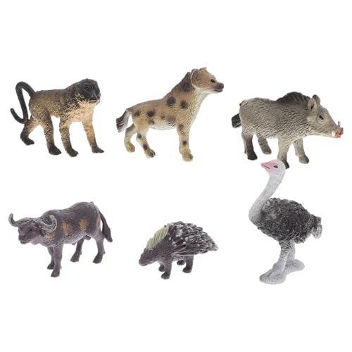 MAGICLULU Realistische Tiermodelle Aus Kunstharz 6 Stück Tierspielzeug Afrikanische Wildtierfiguren Mini-tierdekorationen Für Das Home-Office von MAGICLULU