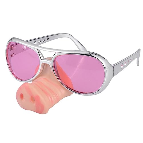 MAGICLULU Schweinsnasenbrille 2 Stück Lustige Partybrille Neuheit Schweinsnasenbrille Verkleidungsbrille Verkleidung Cosplay Sonnenbrille Kostüm Brille Für Kostüm von MAGICLULU