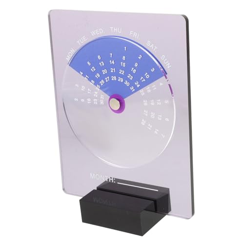 MAGICLULU Tischkalender Aus Acryl Ornament Uhr Digital Rotierend Revision Adventskalender Planke Drehung Desktop-Kalender Einfach Modern Jahresplaner Kippen Unterlage Büro Elektronisch von MAGICLULU