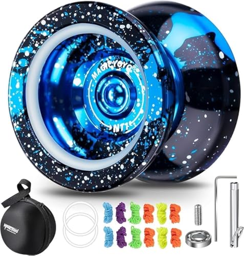 MAGICYOYO Profi JoJo N11, Unresponsive Yoyo für Fortgeschrittene, Dual Purpose JoJo mit Replacement Responsive Yoyo Bearing für Kinder Anfänger, Tricks JoJo mit 12 JoJo Schnüre+ Jo-Jo Lager-Set von MAGICYOYO