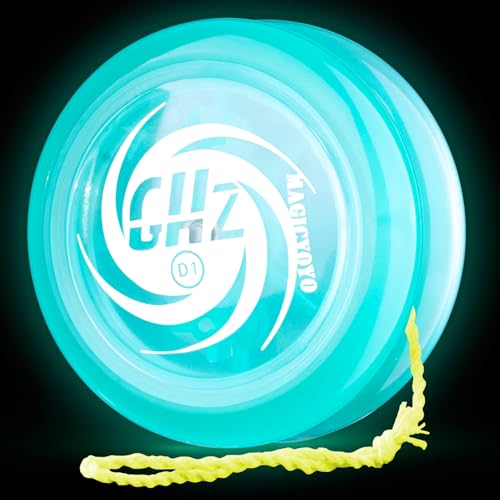 MAGICYOYO JoJo D1 GHZ, Looping Yoyo Blauer Leuchteffekt im Dunkeln, Einstiegs-Yoyo für Kinder, Responsive JoJo für Kinder und Anfänger, Professionelles 2A Trick-Jo Jo mit 6 Yo Yo-Schnüren von MAGICYOYO