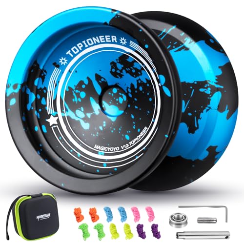 MAGICYOYO JoJo V12 Reaktionsfähiges JoJo für Kinder von 8-12 Jahren oder mehr, Finger Spin Yoyo Tricks Yoyo, Unresponsive Yoyo für Profis, Inklusive 12 Saiten und komplettes Zubehör für Tricks von MAGICYOYO