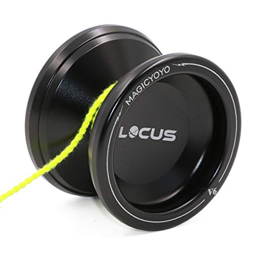 MAGICYOYO V6 JoJo Profi JoJo für Kinder Anfänger, Responsive Jojos für Erwachsene, Magic Yoyo V6 Locus Metall Jo-Jo Ball mit Yo-yo Handschuh+ Tasche+ 5 Jo-jos Saiten, Schwarz von MAGICYOYO