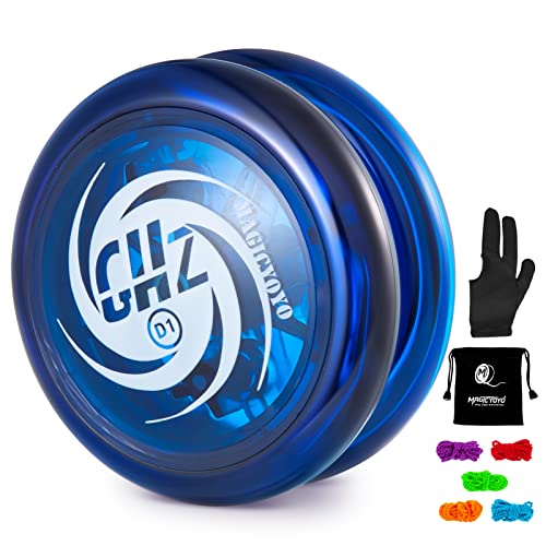 MAGICYOYO JoJo Kinder D1, Profi Yoyo für Kinder Anfänger, Responsive 2A Looping Yoyo, Durable Plastic Yo Yo mit 5 Yo Yo Strings, Yo-Yo Bag, JoJo Glove(Blau) von MAGICYOYO