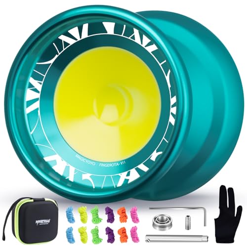 MAGICYOYO V11 Trick JoJo mit Leerlauf und Kugellager, Unresponsive Yoyo Profi für Finger Spin, Responsive Yoyo für Kinder, Profi JoJo Erwachsene mit 12 JoJo Schnur + JoJo Tasche + Jo Jo Handschuh von MAGICYOYO