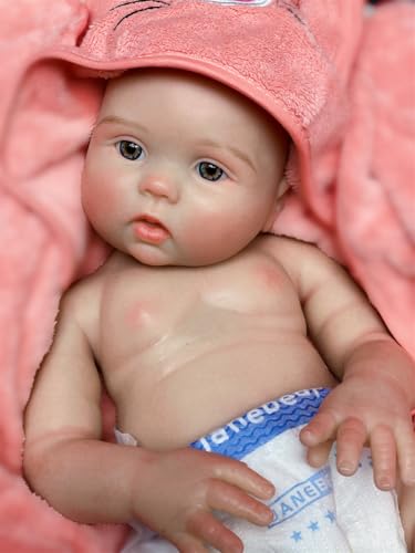 MAIDEDOLL Reborn Dolls Platinum Silikon Ganzkörper 45,7 cm 2,9 kg Weich Flexibel Realistisch Solide Silikon Babypuppe Lebensechte Babypuppe Weightel Real Life A Baby Doll von MAIDEDOLL