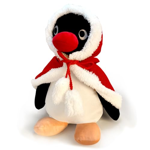 MAISEEN Weihnachtscape Pinguin Plüschtier, weiches Plüschtier süße Dekoration, Kinder Spielkamerad Kissen 33 cm von MAISEEN