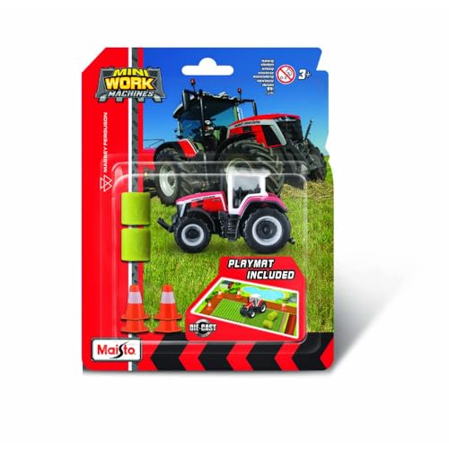 MAISTO - 1/72 Fresh Metal Farm – Traktor mit Zubehör, Fendt/Massey Fergusson/NH Sortiment von MAISTO