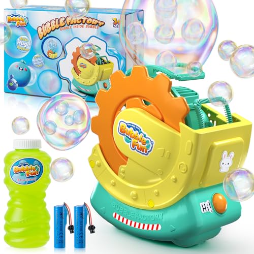 Aufladbar Seifenblasenmaschine für Kinder,Automatischer Blasenmacher mit 236mL Seifenblasenwasser - Machen Extra Große Blasen & Blasen in Blase,Elektrische Bubble Machine für Hochzeit Geburtstag Party Aufladbar Seifenblasenmaschine für Kinder,Automatischer Blasenmacher mit 236mL Seifenblasenwasser - Machen Extra Große Blasen & Blasen in Blase,Elektrische Bubble Machine für Hochzeit Geburtstag Party von MAKE KIDS SMILE BUBBLE FUN
