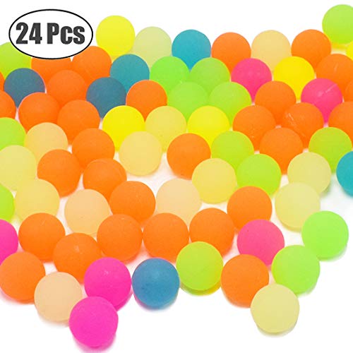 24 Stück Glitzer Flummi Springball Mitgebsel für Kindergeburtstag Junge und Mädchen Hüpfball Bunt Gummiball von MAKFORT