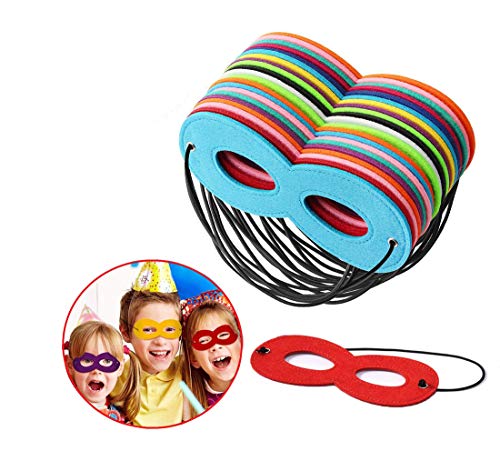 JYOHEY 24 Stück Superhelden Masken Cosplay Kinder Geburtstag Party Augenmasken Weihnachten Halloween Filz Masken Mit Elastischen Seil von MAKFORT