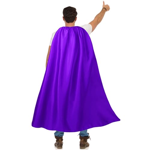 Maklulu Superhelden-Umhänge und Masken für Erwachsene, Halloween, Vampir-Umhang, Superhelden-Party, Capes, Superhelden-Kostüm (lila, 140 cm) von MAKLULU