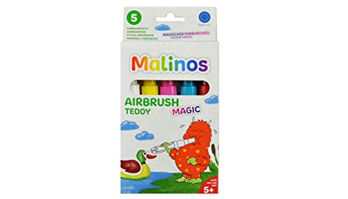 Malinos 300967 Magic 5er Teddy inkl. Schablone A6 Airbrush von MALINOS