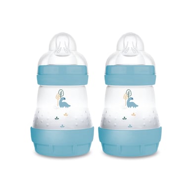 MAM Babyflasche Easy Start Anti-Colic matt 2x 160 ml ab 0 Monaten, Dino von MAM