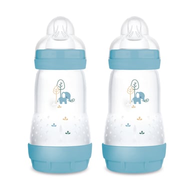 MAM Babyflasche Easy Start Anti-Colic matt 2x 260 ml ab 0 Monaten, Elefant von MAM