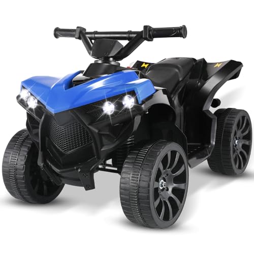 6V Kinderquad Elektro, Elektroquad Kinder 3-5 KM/h, ATV Kinderauto Kindermotorrad mit MP3-Musikplayer Trompete und Scheinwerfer,USB-Aufladung, Kinderfahrzeug Quad Elektro für Kinder ab 3 Jahre, Blau von MAMIZO