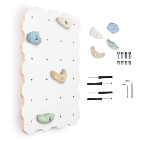 MAMOI® Kletterwand für kinderzimmer, Klettergerüst und spielgeräte Indoor, Klettern mit Klettergriffe für Kinder, Klettersteine, Kletterturm mit Griffe, Turngeräte, Montessori von MAMOI