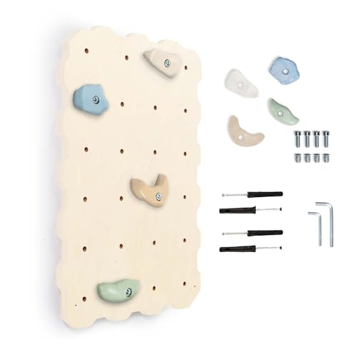 MAMOI® Kletterwand für kinderzimmer, Klettergerüst und spielgeräte Indoor, Klettern mit Klettergriffe für Kinder, Klettersteine, Kletterturm mit Griffe, Turngeräte, Montessori von MAMOI