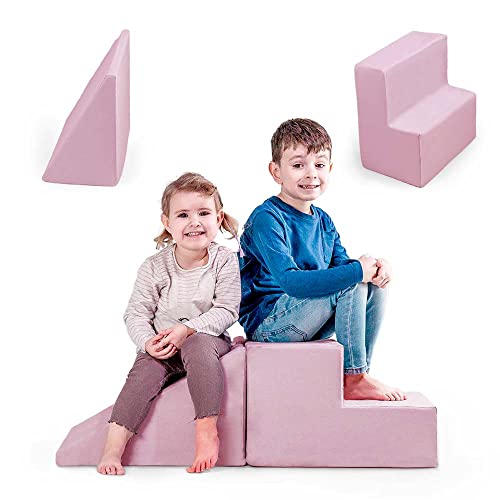 MAMOI® Softbausteine Baby | Schaumstoffbausteine Spielbausteine | Schaumspielset | Schaumspielblöcke | Schaumblöcke Kinder | Baby Spielplatz | Made in EU (Rosa) von MAMOI