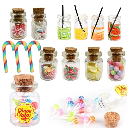 Miniatur Wichtel Zubehör, Miniatur Weihnachten Süßigkeiten, Miniatur Lebensmittel Set Süßigkeiten Weihnachten Gummibärchen für Puppenhausdekoration 1:12 Puppenhaus Miniatur Wichtel Zubehör, Miniatur Weihnachten Süßigkeiten, Miniatur Lebensmittel Set Süßigkeiten Weihnachten Gummibärchen für Puppenhausdekoration 1:12 Puppenhaus von MANGLI