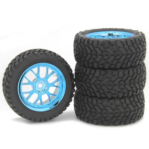 MANGRY 1/10 RC Racing Auto Reifen Rally Auf Straße 1,9 Zoll Reifen Rad 12mm Hub Felge Fit for Tamiya TT01 TT02 XV01 for Wltoys Auto Zubehör von MANGRY