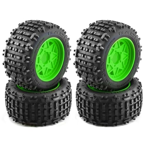 MANGRY 4 Stück 152 mm 1/8 1/10 Monster Truck Reifen mit 12/14/17 mm Radsechskant passend for Traxxas Sledge E-Revo for Arrma for Kraton Outcast (Size : Green) von MANGRY