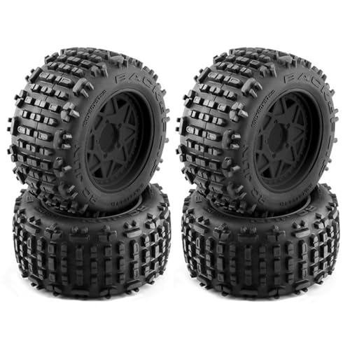 MANGRY 4 Stück 152 mm 1/8 1/10 Monster Truck Reifen mit 12/14/17 mm Radsechskant passend for Traxxas Sledge E-Revo for Arrma for Kraton Outcast (Size : Nero) von MANGRY