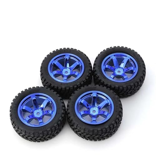 MANGRY 4PCS 75mm Rad Off Road 12mm Hex Bunte Felge Reifen 1/10 1/14 1/16 RC Racing Autos fit for Wltoys 144001 Traxxas Trx4 (Size : Q1420 708) von MANGRY