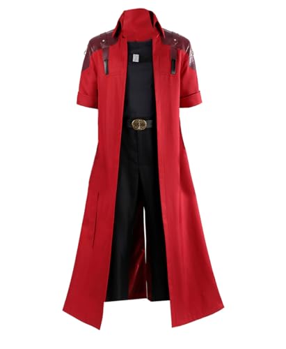 MANMICOS Anime-DmC-Cosplay-Kostüm, US-Größe, roter langer Mantel, Partyanzug (langer Mantel, Größe 3XL) von MANMICOS