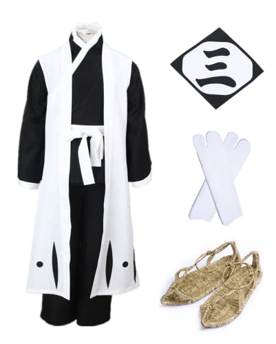 MANMICOS Anime-Ichimaru-Gin-Cosplay-Kostüme, US-Größe, weißer Robe, Halloween-Partyanzüge (Medium) von MANMICOS