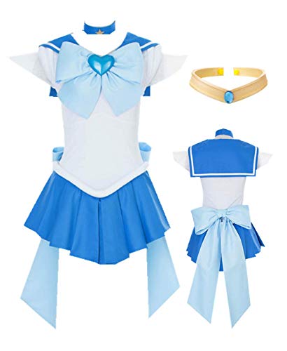 MANMICOS Sailor Moon Sailor Mercury Halloween Cosplay Kostüm Mercury Halloween (klein) Blau von MANMICOS