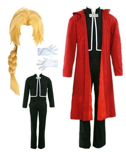 MANMICOS US-Größe Anime Edward Elric Cosplay Kostüm Blau Herrenbekleidung Partyanzug (Größe M) von MANMICOS