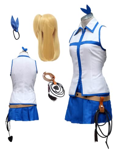 MANMICOS US Größe Anime Lucy Heartfilia Cosplay Kostüme passend Peitschenrock Party Anzug (2X-Small) von MANMICOS