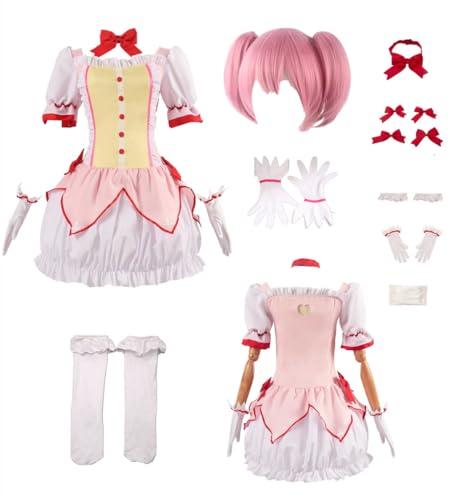 MANMICOS US-Größe Comic Kaname Madoka Cosplay Kostüm Damen Röcke Party Anzug (XS) von MANMICOS