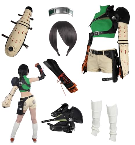 MANMICOS US-Größe Comic Yuffie Kisaragi Cosplay Kostüme Damen Partyanzug (Größe S) von MANMICOS