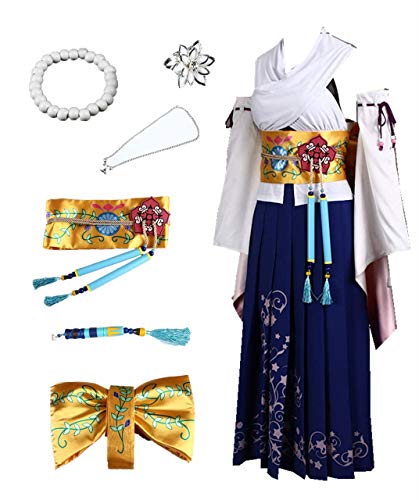 MANMICOS US Größe Spiel Yuna Cosplay Kostüm Yuna Rock Halloween Anzug (Large) von MANMICOS