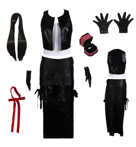 MANMICOS Tifa Lockhart Cosplay-Kostüm für Damen, US-Größe, Schwarz, Schwarz , 50 von MANMICOS