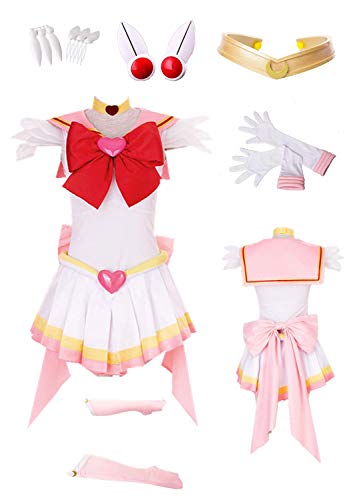 MANMICOS US-Größe Anime Sailor Chibi Mond Cosplay Halloween Kostüm Kleine Lady Chibiusa Halloween Anzug, rose, XXXS von MANMICOS