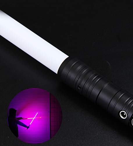 MAQRLT Flash Smooth Swing FX Dueling Lightsaber Mit 6 Farben Und 2 Arten Mode Sounds Veränderbarer Premium-Aluminiumlegierung Griff Licht Säbel Spielzeug von MAQRLT